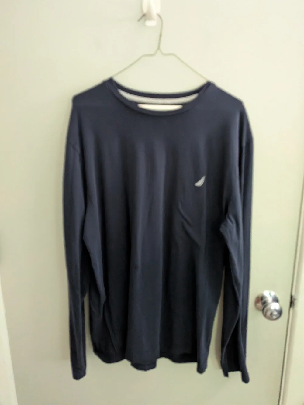 Nautica Long Sleeve Performance Crewneck Shirt - Navy Blue XL Neutral Classic